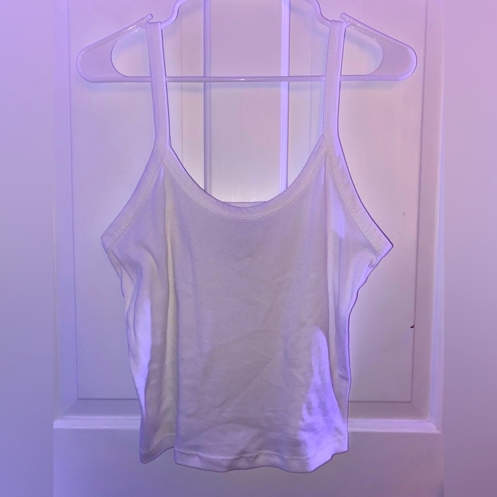 Thin white cropped tank top